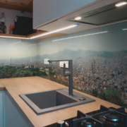 Digitrükiga taustaklaas