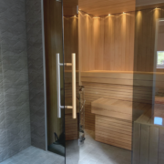 Toonklaasist saunaklaasid uksega