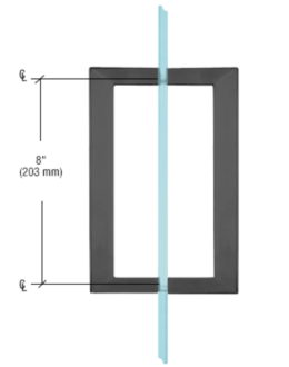 ukselingi komplekt, matt must, 8_ x 8_ SQ seeria ruudukujuline toru, kahepoolne