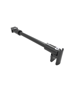 ümmargune tugitala komplekt, matt must, Ø 12 mm, pikkus 1200 mm, klaas-sein paigaldus, klaasile 8–10 mm —