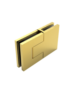 reguleeritav dušiukse hing, 180° klaas-klaas-versioon, katteplaatidega, harjatud messing