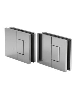 Santos dušiukse hing klaas–klaas 180° – kroomitud läikiv