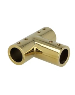 T-kujuline ühenduskolmik kolmele torule F ø19mm poleeritud Messing