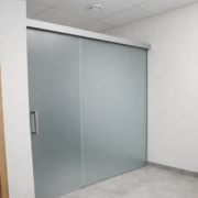 Modern office sliding glass partition