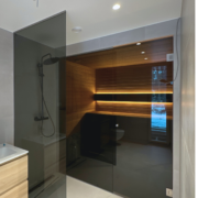 Toonklaasist saunaklaasid uksega